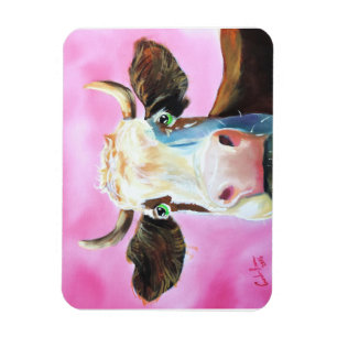 Íman Pintura bonito do retrato da cara da vaca