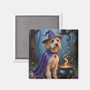 Íman Pintura caprichosa de Halloween de cão Cockapoo
