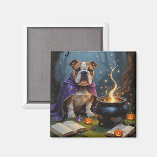 Íman Pintura Caprichosa de Halloween do Bulldog