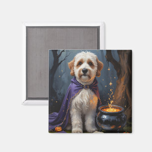 Íman Pintura caprichosa de Halloween do cão Bernedoodle
