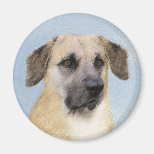Íman Pintura Chinook (Ouvidos Soltos) - Arte Cachorro O