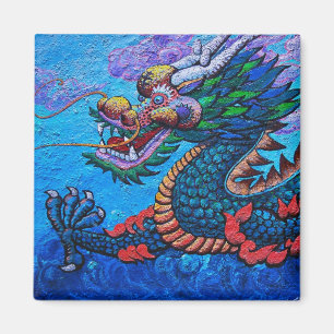Íman Pintura colorida do dragão do óleo chinês orien
