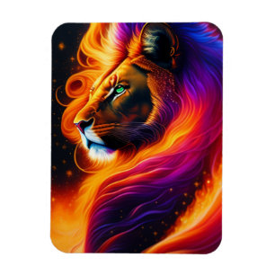 Íman Pintura Colorida Lion Face