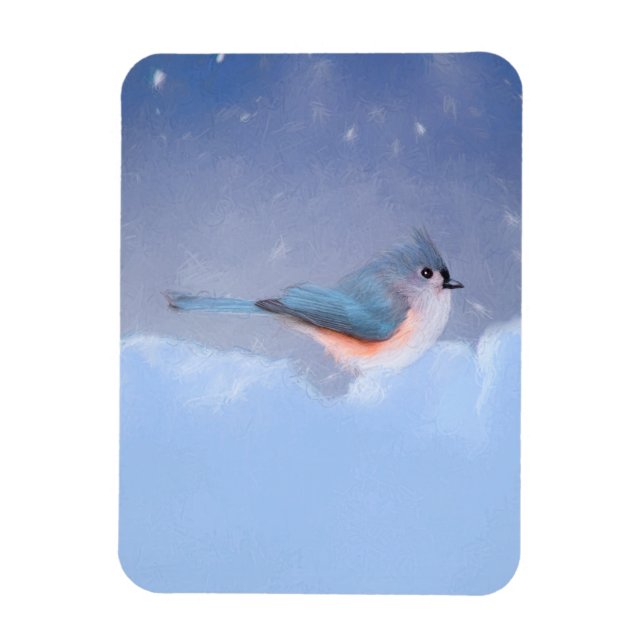 Íman Pintura com Titmouse Tufado - Arte Cachorra Origin (Vertical)