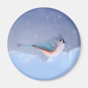 Íman Pintura com Titmouse Tufado - Arte Cachorra Origin