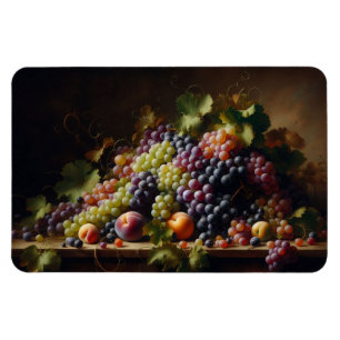 Íman Pintura com vida estática de Frutas e uvas