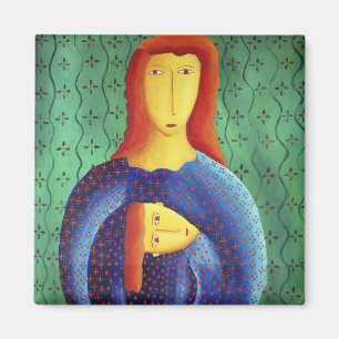 Íman Pintura Contemporânea De Mãe E Filha