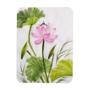 Íman Pintura da aguarela da flor de Lotus 2