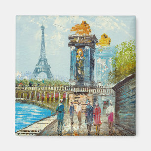 Íman Pintura Da Cena Da Torre Eiffel De Paris