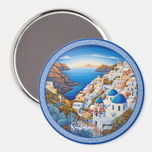 Íman Pintura da Ilha da Grécia Santorini Viagem Art