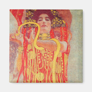 Íman Pintura da Mulher Vermelha com Cobra de Ouro de Gu