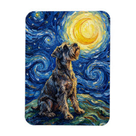 Íman Pintura da Noite Estrelada do Schnauzer Flexível