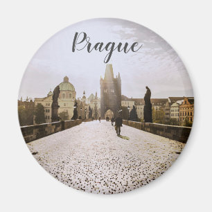 Íman Pintura da ponte de Charles em Praga no nascer do 
