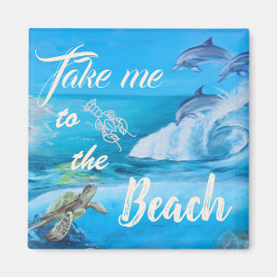 Íman Pintura da vida em praia e marinha