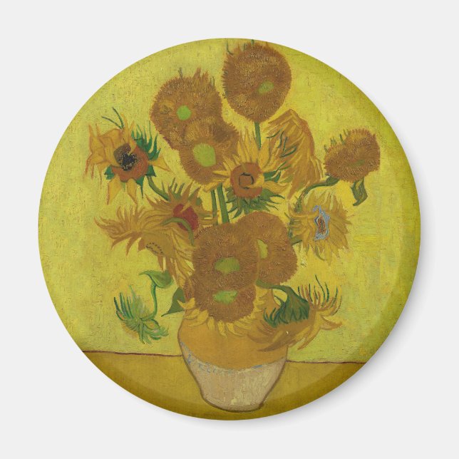 Íman Pintura de 15 Girassóis de Vincent Van Gogh (Frente)
