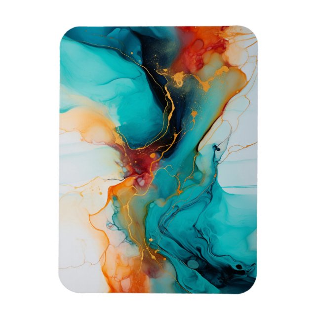 Íman pintura de abstrato fluido (Vertical)