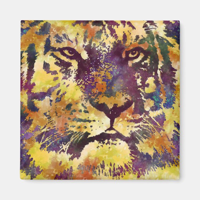 Íman pintura de abstrato Lion (Frente)