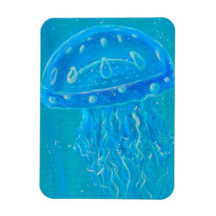 Íman Pintura de Água-Viva Azul