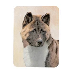 Íman Pintura de Akita - Arte Cão Original