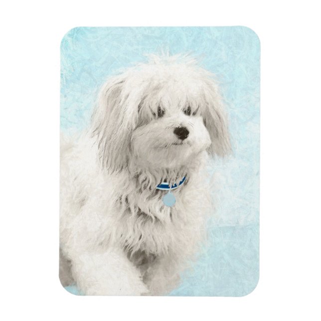 Íman Pintura de Algodão de Tulear - Arte de Cachorro Or (Vertical)