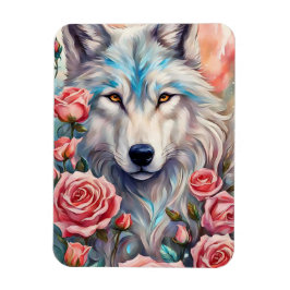 Íman pintura de animais selvagens de rosas rosa-cabeça-