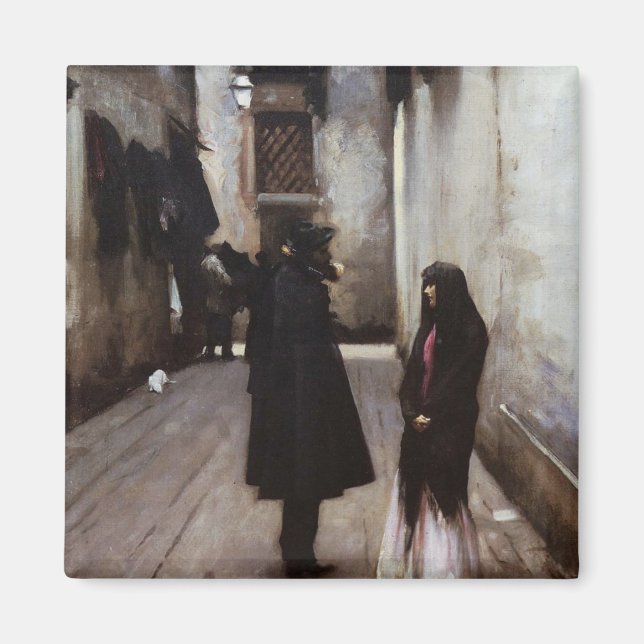 Íman Pintura de arte na rua Venezia John Sargent (Frente)