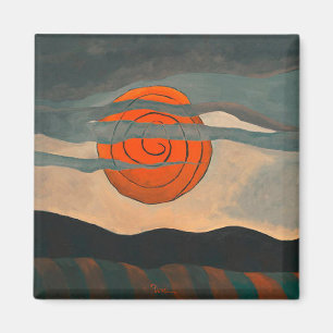Íman Pintura de Arthur Dove, Sol Vermelho,
