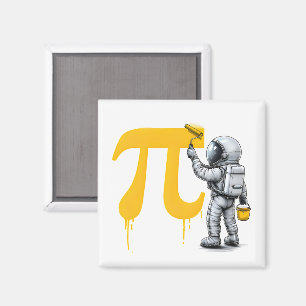 Íman Pintura de astronauta legal símbolo Pi Dia do Pi