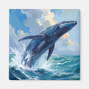 Íman Pintura de Baleia Azul Animal Marinho