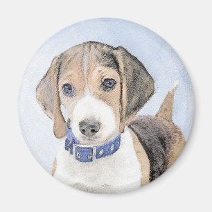 Íman Pintura de Beagle - Arte de Cachorro Original Boni