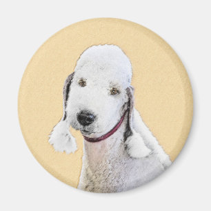 Íman Pintura de Bedlington Terrier - Arte original de c