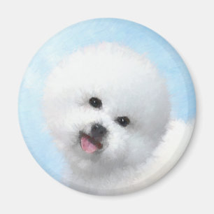 Íman Pintura de Bichon Frise - Arte de Cachorro Origina