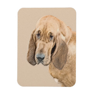 Íman Pintura de Bloodhound - Arte de Cão Original Boni