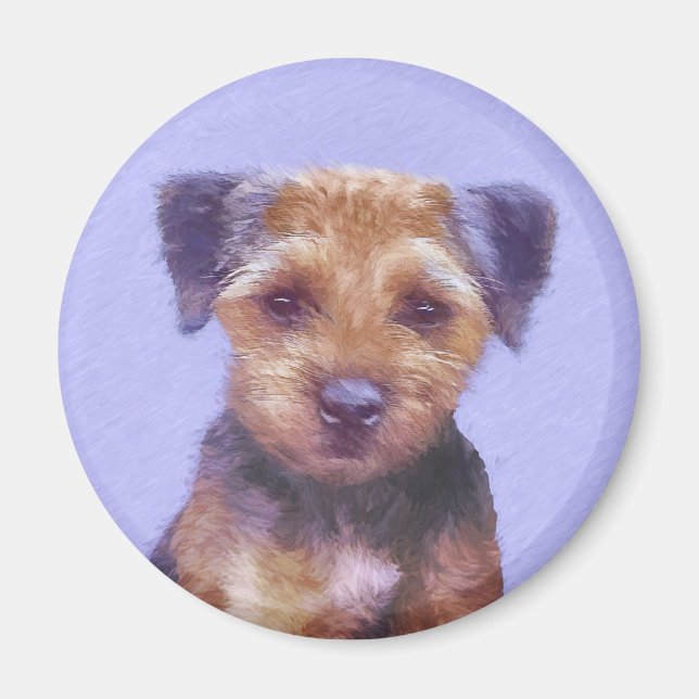 Íman Pintura de Borda Terrier - Arte de Cachorro Origin (Frente)