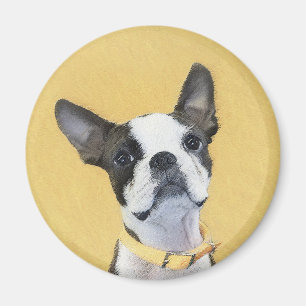 Íman Pintura de Boston Terrier - Arte de Cachorro Origi