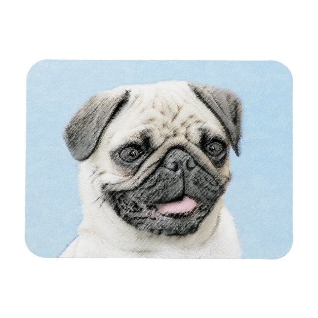 Íman Pintura de Cachorro - Arte de Cachorro Original (Horizontal)