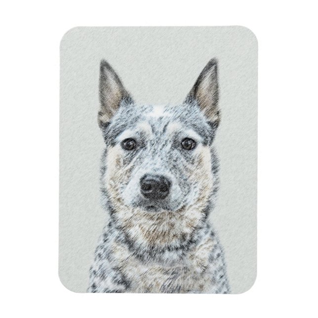 Íman Pintura de Cachorro Australiano - Arte Original Bo (Vertical)