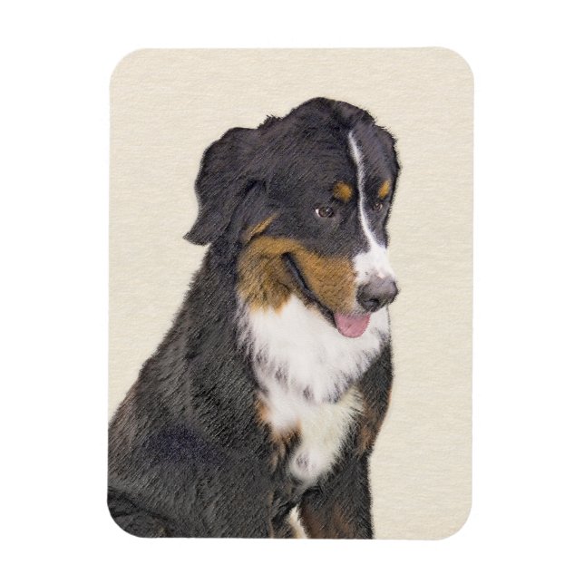 Íman Pintura de Cachorro de Montanha Bernese - Arte Ori (Vertical)