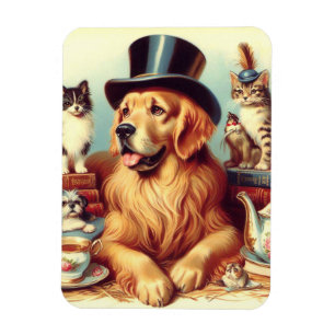Íman Pintura de Cachorro de Vintagem Cura