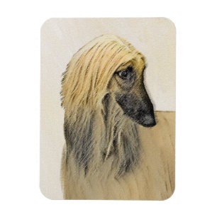 Íman Pintura De Cães Afegã - Arte De Cachorro Origina