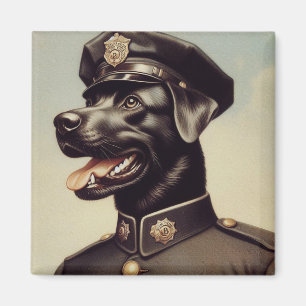 Íman Pintura de cães da Polícia de Vintage
