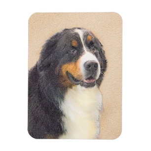 Íman Pintura De Cão Da Montanha Bernese - Arte Origina