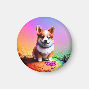 Íman Pintura de cãozinho-de-cãozinho-córneo-Trabalho de