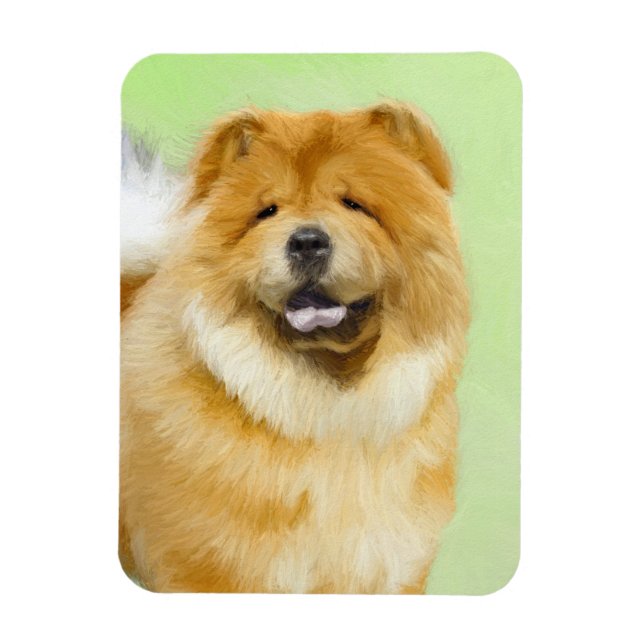 Íman Pintura De Chow Chow - Arte De Cachorro Original (Vertical)