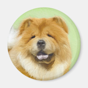 Íman Pintura De Chow Chow - Arte De Cachorro Original