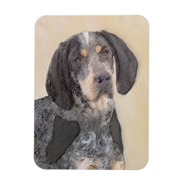 Íman Pintura de Connhound Bluetick - Cachorro Original  (Vertical)