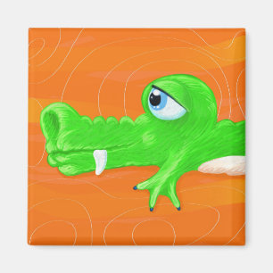 Íman Pintura de crocodilo engraçado, imã