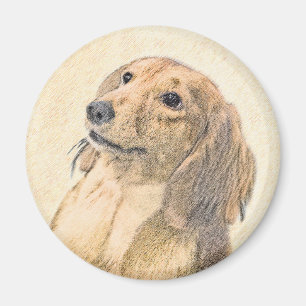 Íman Pintura de Dachshund (Longhaired) - Arte de Cão O