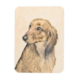 Íman Pintura de Dachshund (Longhaired) - Arte de Cão O
