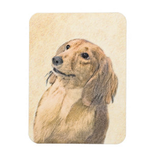 Íman Pintura de Dachshund (Longhaired) - Arte de Cão O